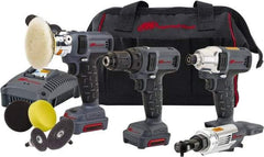 Ingersoll-Rand - 12 Volt Cordless Tool Combination Kit - Includes 1/4" Hex Compact Impact Driver, Lithium-Ion Battery Included - Benchmark Tooling