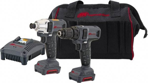 Ingersoll-Rand - 12 Volt Cordless Tool Combination Kit - Includes 1/4" Hex Compact Impact Driver, Lithium-Ion Battery Included - Benchmark Tooling