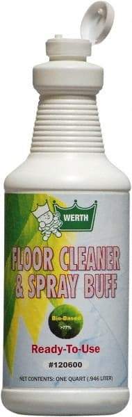 Werth Sanitary Supply - 1 Qt Plastic Bottle Floor Cleaner/Spray Buff - Use on All Types of Flooring - Benchmark Tooling