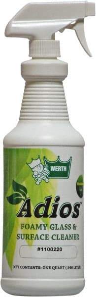 Werth Sanitary Supply - 32 oz Bottle Coconut Breeze Glass Cleaner - Use on Glass, Mirrors, Fiberglass, Stainless Steel, Polished Metal, Plastic, Chrome, Linoleum - Benchmark Tooling