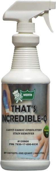 Werth Sanitary Supply - 1 Qt Plastic Bottle Carpet Cleaner - Coconut Breeze Scent, Use on Carpet Cleaning - Benchmark Tooling