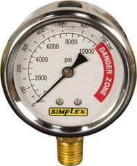 TK Simplex - Hydraulic Pressure Gages & Adapters Type: Liquid-Filled Gauge Pressure Rating: 0 - 10000 - Benchmark Tooling