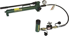 TK Simplex - Manual Pump & Cylinder Sets Load Capacity (Ton): 10 Includes: Cylinder; 2-Speed Pump; 6' Hose; Calibrated Gauge w/Gauge Adaptor - Benchmark Tooling