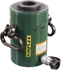 TK Simplex - 6" Stroke, 60 Ton Portable Hydraulic Hollow Hole Cylinder - 12.73 Sq In Effective Area, 76.41 Cu In Oil Capacity, 12.75 to 18.75" High, 3-5/8" Plunger Diam, 10,000 Max psi - Benchmark Tooling