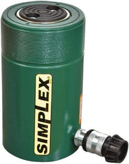 TK Simplex - 4" Stroke, 55 Ton Portable Hydraulic Single Acting Cylinder - 11.04 Sq In Effective Area, 44.16 Cu In Oil Capacity, 8.94 to 12.94" High, 3.13" Cyl Bore Diam, 3-3/4" Plunger Diam, 10,000 Max psi - Benchmark Tooling