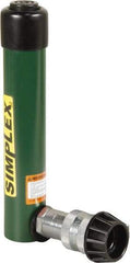 TK Simplex - 5-1/8" Stroke, 5 Ton Portable Hydraulic Single Acting Cylinder - 0.99 Sq In Effective Area, 4.97 Cu In Oil Capacity, 8.52 to 13.65" High, 1" Cyl Bore Diam, 1-1/8" Plunger Diam, 10,000 Max psi - Benchmark Tooling