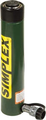 TK Simplex - 14-3/16" Stroke, 25 Ton Portable Hydraulic Single Acting Cylinder - 5.16 Sq In Effective Area, 73.49 Cu In Oil Capacity, 18.75 to 32.94" High, 2.25" Cyl Bore Diam, 2-9/16" Plunger Diam, 10,000 Max psi - Benchmark Tooling