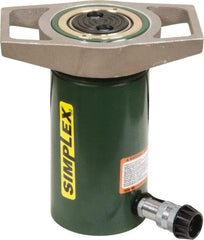 TK Simplex - 10-1/4" Stroke, 100 Ton Portable Hydraulic Single Acting Cylinder - 20.63 Sq In Effective Area, 212 Cu In Oil Capacity, 17.69 to 27.94" High, 4.13" Cyl Bore Diam, 5-1/8" Plunger Diam, 10,000 Max psi - Benchmark Tooling