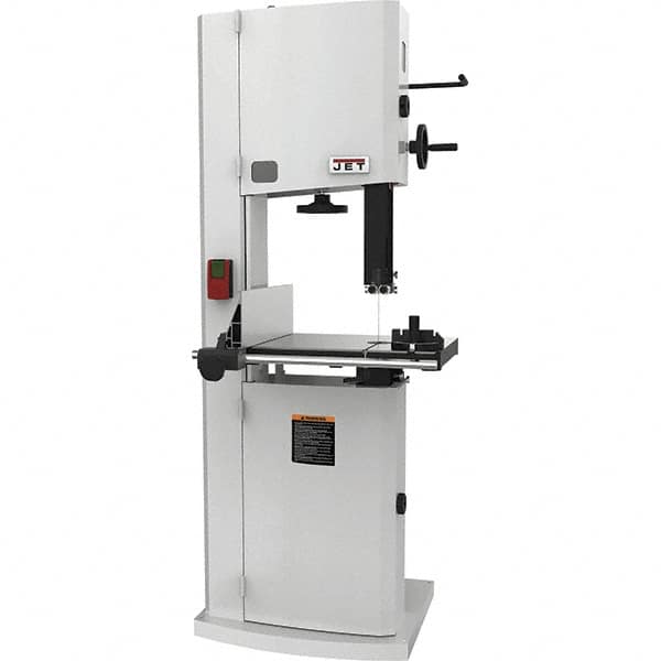 Jet - 14-1/8" Throat Capacity, Step Pulley Vertical Bandsaw - 3,100 SFPM, 3 hp, Single Phase - Benchmark Tooling