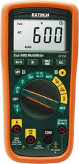 Extech - EX350, CAT III, 600 VAC/VDC, Digital True RMS Multimeter - 40 mOhm, Measures Voltage, Capacitance, Current, Frequency, Resistance - Benchmark Tooling