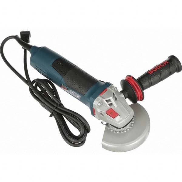 Bosch - 5" Wheel Diam, 11,500 RPM, Corded Angle & Disc Grinder - 5/8-11 Spindle, 120 Volts, 13 Amps - Benchmark Tooling