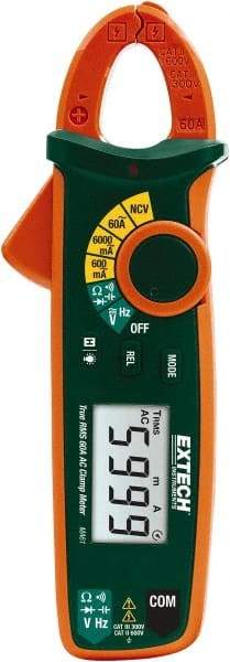 Extech - MA61, CAT III, Digital True RMS Clamp Meter with 0.7" Clamp On Jaws - 600 VAC/VDC, 60 AC Amps, Measures Voltage, Capacitance, Continuity, Current, Frequency, Resistance - Benchmark Tooling