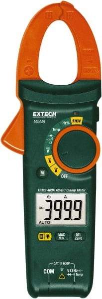 Extech - MA445, CAT III, Digital True RMS Auto Ranging Clamp Meter with Clamp On Jaws - 600 VAC/VDC, 400 AC/DC Amps, Measures Voltage, Capacitance, Continuity, Current, Frequency, Resistance, Temperature - Benchmark Tooling