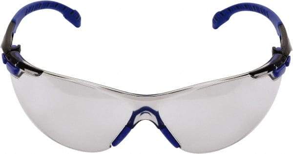 3M - Gray Lenses, Frameless Safety Glasses - Anti-Fog, Blue Frame, Size Universal, Wrap Around - Benchmark Tooling