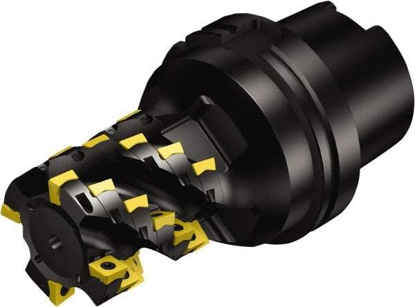 Sandvik Coromant - 2 Inserts, 40mm Cut Diam, 63mm Arbor Diam, 46mm Max Depth of Cut, Indexable Square-Shoulder Face Mill - 90° Lead Angle, 104mm High, 690-100508M-E-SL & 690-100510M-P-SL Insert Compatibility, Through Coolant, Series CoroMill 690 - Benchmark Tooling