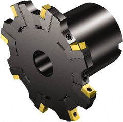 Sandvik Coromant - 27 Connection, 77mm Cutter Diam, 1-1/16" Hole Diam, 6 Tooth Indexable Slotting Cutter - R331.52..Qxx..R Toolholder, N331.1A-08 Insert, Right Hand Cutting Direction - Benchmark Tooling