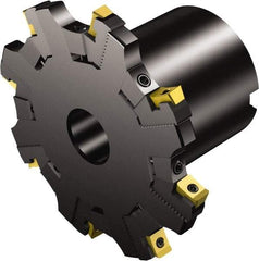 Sandvik Coromant - 27 Connection, 97mm Cutter Diam, 1-1/16" Hole Diam, 8 Tooth Indexable Slotting Cutter - R331.52..Qxx..L Toolholder, N331.1A-08 Insert, Right Hand Cutting Direction - Benchmark Tooling