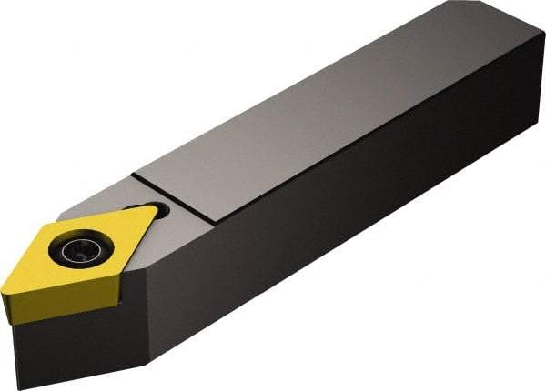 Sandvik Coromant - QS-SDNC, Neutral Cut, 27.50° Lead Angle, 16mm Shank Height x 16mm Shank Width, Neutral Rake Indexable Turning Toolholder - 70mm OAL, DCMT 11 T3 08 Insert Compatibility, Series CoroTurn 107 - Benchmark Tooling