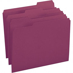 SMEAD - 11-5/8 x 9-1/2", Letter Size, Maroon, File Folders with Top Tab - 11 Point Stock, Assorted Tab Cut Location - Benchmark Tooling