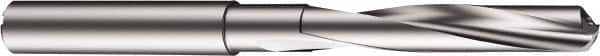 Sandvik Coromant - 8mm 130° Spiral Flute Solid Carbide Screw Machine Drill Bit - Uncoated, Right Hand Cut, 1.6142" Flute Length, 3.1102" OAL, Split Point, Straight Shank, Through Coolant - Benchmark Tooling