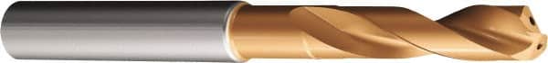 Sandvik Coromant - 4.37mm 140° Solid Carbide Screw Machine Drill Bit - TiAlN Finish, Right Hand Cut, 24mm Flute Length, 66mm OAL, Straight Shank, Through Coolant - Benchmark Tooling