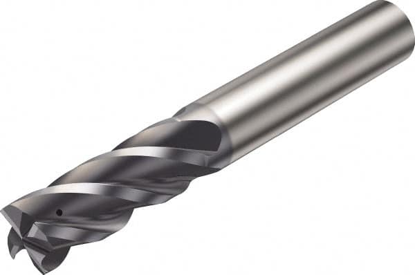 Sandvik Coromant - 1/2", 4 Flute, Single End, Solid Carbide, Corner Chamfer End Mill - 3" OAL, Right Hand Flute, 1-1/8" LOC, Right Hand Cut - Benchmark Tooling