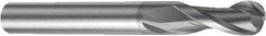 Sandvik Coromant - 1/16" Diam, 3.18mm LOC, Solid Carbide Ball End Mill - Single End, 3" OAL, 1/4" Shank Diam, Ball Flute - Benchmark Tooling