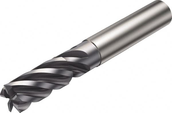 Sandvik Coromant - 5/8", 5 Flute, Single End, Solid Carbide, Corner Chamfer End Mill - 3-1/2" OAL, Right Hand Flute, 1.315" LOC, Right Hand Cut - Benchmark Tooling