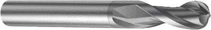 Sandvik Coromant - 1/2" Diam, 1" LOC, Solid Carbide Ball End Mill - Single End, 4" OAL, 1/2" Shank Diam, Ball Flute - Benchmark Tooling