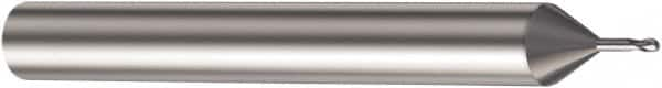 Sandvik Coromant - 0.6mm Diam, 0.6mm LOC, 2 Flute Solid Carbide Ball End Mill - 57mm OAL, 6mm Shank Diam, Ball Flute - Benchmark Tooling