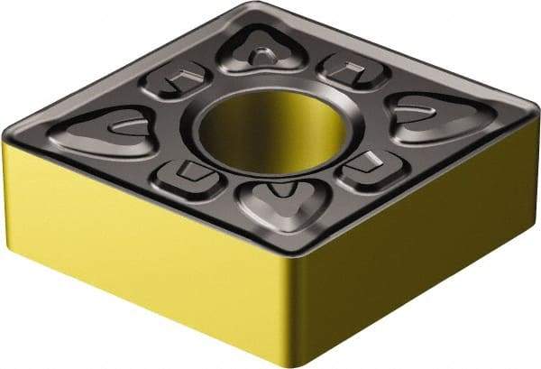 Sandvik Coromant - CNMG643 XMR Grade 2220 Carbide Turning Insert - TiCN/AI2O3/TiN Finish, 80° Diamond, 3/4" Inscr Circle, 1/4" Thick, 3/64" Corner Radius - Benchmark Tooling