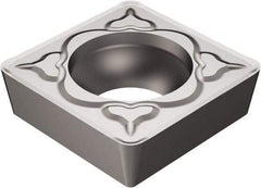 Sandvik Coromant - SCMT32.52 KM Grade H13A Carbide Turning Insert - Uncoated, 90° Square, 3/8" Inscr Circle, 5/32" Thick, 1/32" Corner Radius - Benchmark Tooling