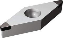 Sandvik Coromant - VBGW221 Grade 7025 CBN Turning Insert - Uncoated, 35° Diamond, 1/4" Inscr Circle, 1/8" Thick, 1/64" Corner Radius - Benchmark Tooling
