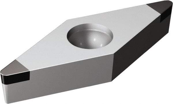Sandvik Coromant - VBGW220 Grade 7025 CBN Turning Insert - Uncoated, 35° Diamond, 1/4" Inscr Circle, 1/8" Thick, 0.2mm Corner Radius - Benchmark Tooling