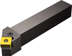 Sandvik Coromant - PSSN, Left Hand Cut, 45° Lead Angle, 25mm Shank Height x 25mm Shank Width, Negative Rake Indexable Turning Toolholder - 158.32mm OAL, SNMG 12 04 08 Insert Compatibility, Series T-Max P - Benchmark Tooling
