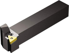 Sandvik Coromant - PTGNR/L..HP, Right Hand Cut, -1° Lead Angle, 25mm Shank Height x 25mm Shank Width, Negative Rake Indexable Turning Toolholder - 150mm OAL, TNMG 16 04 08, TNMG 332 Insert Compatibility, Series T-Max P - Benchmark Tooling