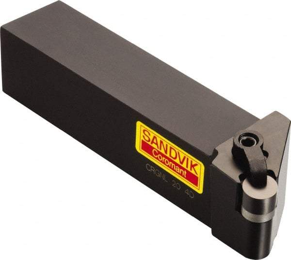Sandvik Coromant - CRGN, Left Hand Cut, 1-1/4" Shank Height x 1-1/4" Shank Width, Negative Rake Indexable Turning Toolholder - 6" OAL, RNGN 12 07 00 Insert Compatibility, Series T-Max - Benchmark Tooling