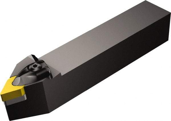 Sandvik Coromant - DDNNN, Neutral Cut, 27.5° Lead Angle, 25mm Shank Height x 25mm Shank Width, Negative Rake Indexable Turning Toolholder - 150mm OAL, DNMG 11 04 08, DNMG 332 Insert Compatibility, Series T-Max P - Benchmark Tooling