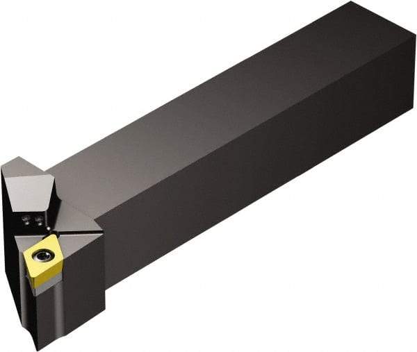 Sandvik Coromant - SDJCR/L..HP, Left Hand Cut, -3° Lead Angle, 16mm Shank Height x 16mm Shank Width, Neutral Rake Indexable Turning Toolholder - 100mm OAL, DCMT 11 T3 08, DCMT 3(2.5)2 Insert Compatibility, Series CoroTurn 107 - Benchmark Tooling