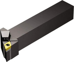 Sandvik Coromant - SDJCR/L..HP, Left Hand Cut, -3° Lead Angle, 16mm Shank Height x 16mm Shank Width, Neutral Rake Indexable Turning Toolholder - 100mm OAL, DCMT 11 T3 08, DCMT 3(2.5)2 Insert Compatibility, Series CoroTurn 107 - Benchmark Tooling