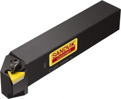 Sandvik Coromant - CTGPR/L, Right Hand Cut, -1° Lead Angle, 16mm Shank Height x 16mm Shank Width, Positive Rake Indexable Turning Toolholder - 100mm OAL, TPUN 11 03 04, TPU 221 Insert Compatibility, Series T-Max S - Benchmark Tooling