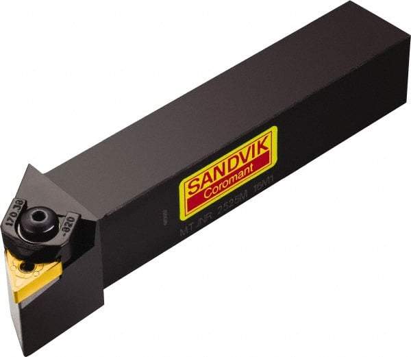 Sandvik Coromant - MTJNR/L, Left Hand Cut, -3° Lead Angle, 32mm Shank Height x 25mm Shank Width, Negative Rake Indexable Turning Toolholder - 170mm OAL, TNMG 16 04 08, TNMG 332 Insert Compatibility, Series T-Max P - Benchmark Tooling