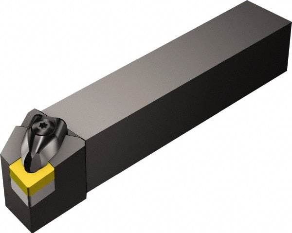 Sandvik Coromant - DCGN, Left Hand Cut, -1° Lead Angle, 1" Shank Height x 1" Shank Width, Negative Rake Indexable Turning Toolholder - 6" OAL, CNMG 12 04 08 Insert Compatibility, Series T-Max P - Benchmark Tooling