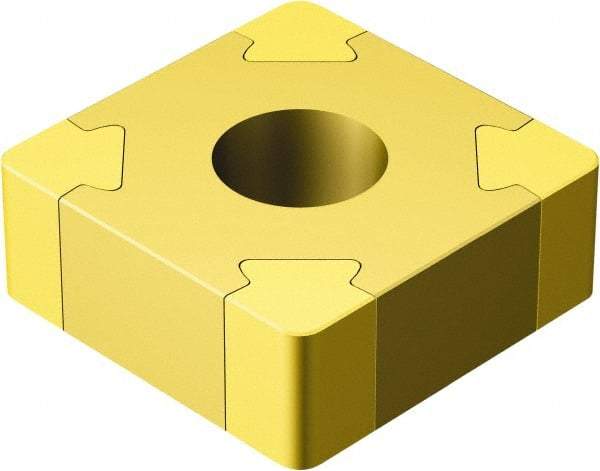Sandvik Coromant - SNGA433 Grade 7015 CBN Turning Insert - TiN Finish, 90° Square, 1/2" Inscr Circle, 3/16" Thick, 3/64" Corner Radius - Benchmark Tooling