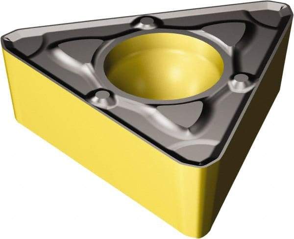 Sandvik Coromant - TCMX32.52 WM Grade 3210 Carbide Turning Insert - TiCN/Al2O3/TiN Finish, 60° Triangle, 3/8" Inscr Circle, 5/32" Thick, 1/32" Corner Radius - Benchmark Tooling