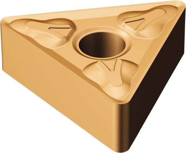 Sandvik Coromant - TNMG332 XM Grade GC15 Carbide Turning Insert - TiAlN/AlCr2O3 Finish, 60° Triangle, 3/8" Inscr Circle, 3/16" Thick, 1/32" Corner Radius - Benchmark Tooling