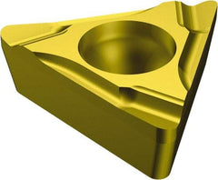 Sandvik Coromant - TCGT1.81.51 K Grade 1525 Cermet Turning Insert - TiCN/TiN Finish, 60° Triangle, 7/32" Inscr Circle, 3/32" Thick, 1/64" Corner Radius - Benchmark Tooling