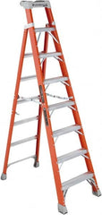 Louisville - 7 Steps, 8' High, Type IA Rating, Fiberglass Step Ladder - Benchmark Tooling