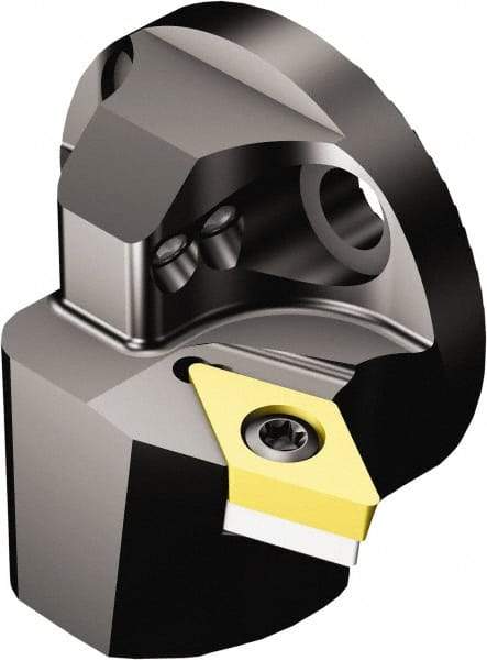 Sandvik Coromant - Right Hand Cut, Size 25, DCMT 07 02 04 & DCMT 2(1.5)1 Insert Compatiblity, Internal Modular Turning & Profiling Cutting Unit Head - 18mm Ctr to Cutting Edge, 19.7mm Head Length, Through Coolant, Series CoroTurn 107 - Benchmark Tooling