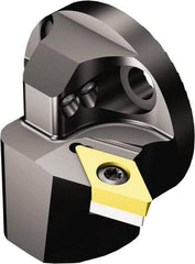 Sandvik Coromant - Left Hand Cut, Size 40, DCMT 11 T3 08 & DCMT 3(2.5)2 Insert Compatiblity, Internal Modular Turning & Profiling Cutting Unit Head - 27mm Ctr to Cutting Edge, 28mm Head Length, Through Coolant, Series CoroTurn 107 - Benchmark Tooling